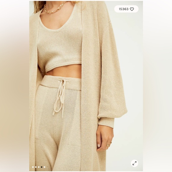 Free People Living In This Sweater Set Free People Beach No Cardigan sz M White - Picture 3 of 8